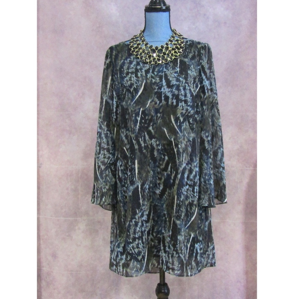 NEW JBS Long Sleeved Dress Exposed Zipper Size 12